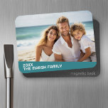 Modern Minimal Photo with Diagonal Color Block Magnet<br><div class="desc">Use a horizontal or landscape photo and make a unique and trendy photo magnet. This modern minimal design includes a diagonal color block with text to add any names and text. If you need to move anything around,  click on the customize button to make changes.</div>