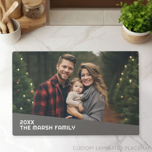 Modern Minimal Photo with Diagonal Color Block Placemat