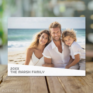 Modern Minimal Photo with Diagonal Color Block Postcard