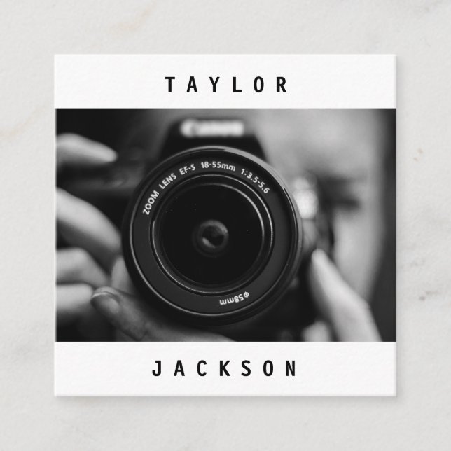 Modern Minimal Photography Business Card (Front)