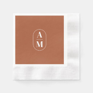 Modern Minimal Pill Monogram - Terra Cotta Napkins