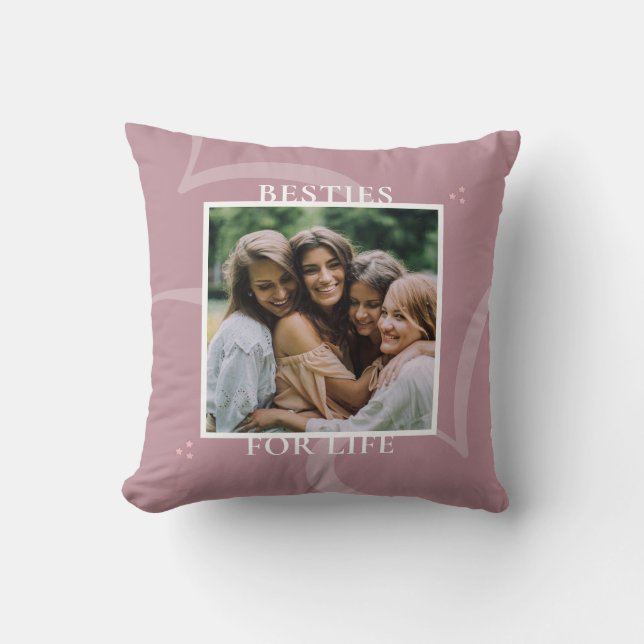 Modern Minimal Pink Chic Typography Galentine's Throw Pillow (Front)