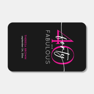 Modern Minimal Pink Forty Script Birthday Matchboxes