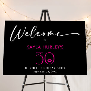 Modern Minimal Pink Lips She's Thirty Birthday Foam Board