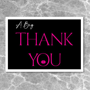 Modern Minimal Pink Lips She's Thirty Birthday Thank You Card