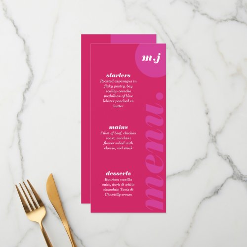 Modern Minimal Pink  Magenta Retro Arch Bold Menu