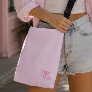 Modern Minimal Pink Monogram Think Pink Freak Crossbody Bag