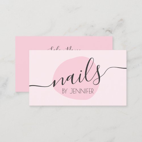 Modern minimal pink nails business card