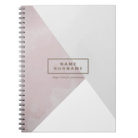 Modern Minimal Pink Olive Geometric Spiral Photo Notebook