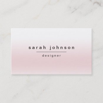 Modern Minimal Pink Ombre Business Card by CoutureBusiness at Zazzle