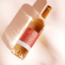 Modern Minimal Pink Personalized Wedding Bottle Wine Label