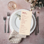 Modern Minimal | Pink & Red Wedding Menu<br><div class="desc">Beautiful menu cards to compliment your table settings at your wedding or next dinner party. It doesn’t get much more romantic than this color combo. Like a tender wedding kiss, stunning shades of pink and candy red are utterly romantic and sweet! With this color combo, every wedding day element is...</div>