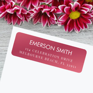 Modern minimal pink return address label