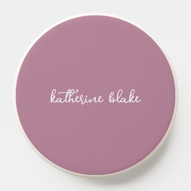 Modern Minimal Pink Rose Monogram Name for Ladies PopSocket (Popsocket)