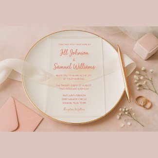 Modern Minimal Pink Script Wedding 