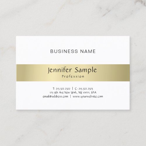 Modern Minimal Plain Professional Elegant Gold Business Card