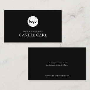 Modern Minimal Product Care Instructions Business Card