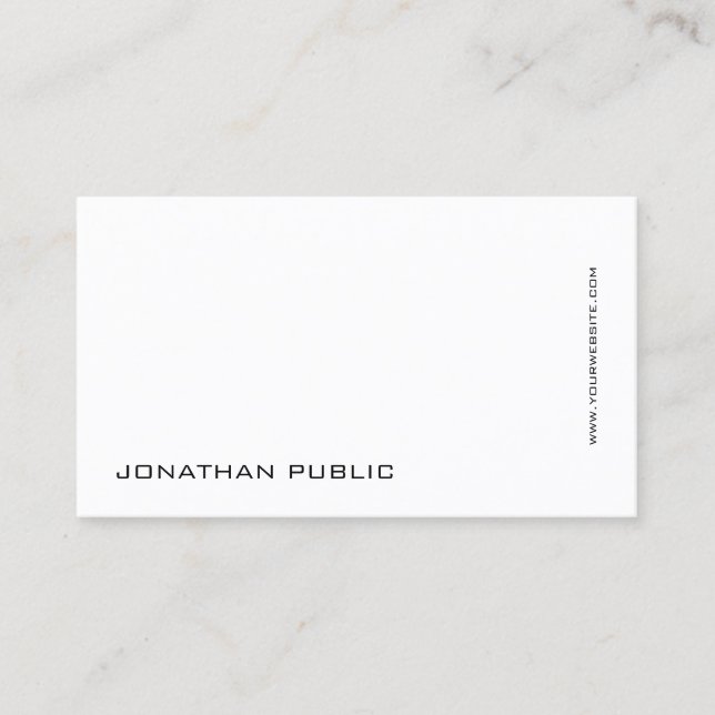 Modern Minimal Professional Artistic Simple Plain Business Card (Front)