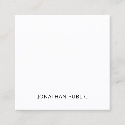 Modern Minimal Professional Cool Template Luxury Square Business Card