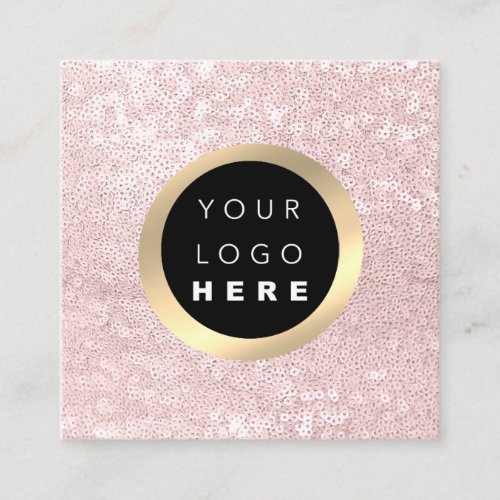 Modern Minimal Professional Logo Pink Blush White Square Business Card