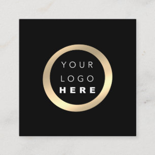 Modern Minimal Professional Logo VIP Elegant White Square Business Card