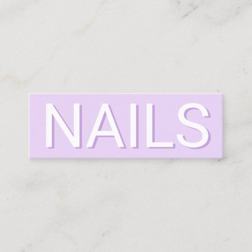 Modern minimal purple typography nails mini business card