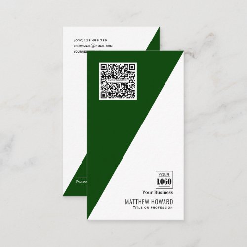 Modern Minimal QR code Logo social media Corporate Business Card