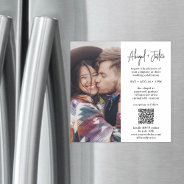 Modern Minimal Qr Code & Photo All-in-one Wedding Magnetic Invitation at Zazzle