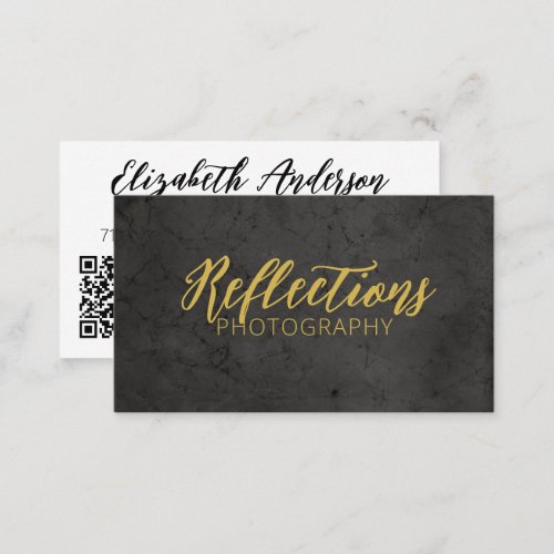 Modern Minimal QR Code Photographer Business Card