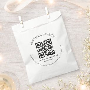 modern minimal qr code small business favor bag
