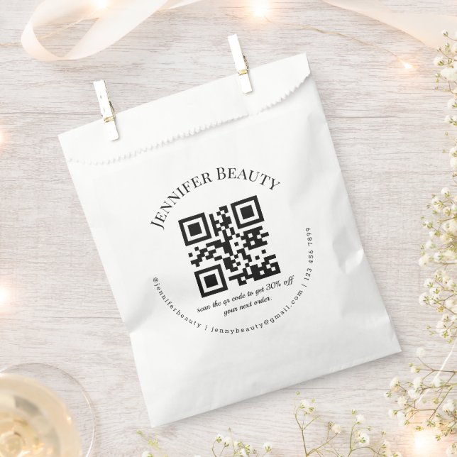 modern minimal qr code small business favor bag (Clipped)