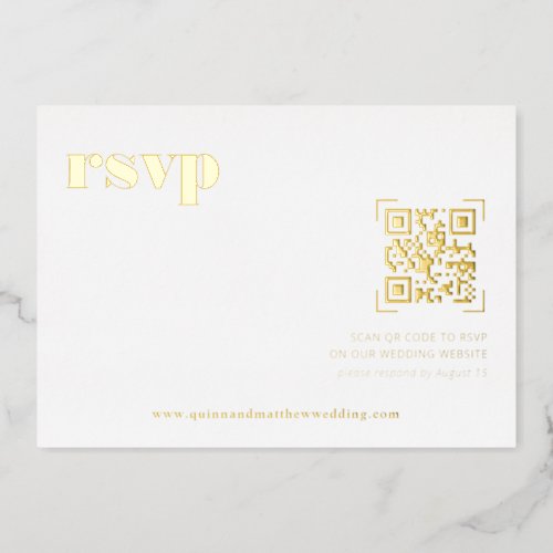 Modern Minimal  QR Code Wedding RSVP Card