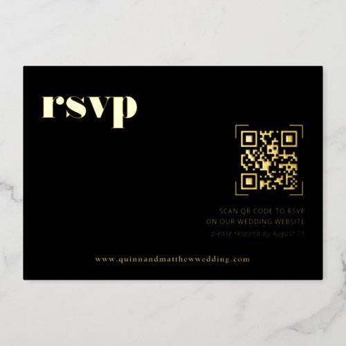Modern Minimal  QR Code Wedding RSVP Card