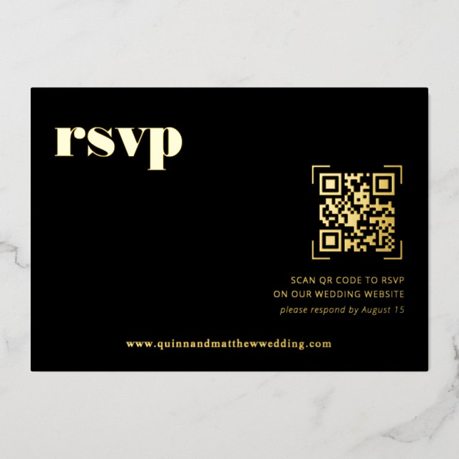 Modern Minimal | QR Code Wedding RSVP Card (Front)
