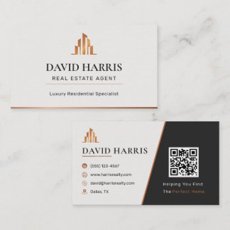 Modern Minimal Real Estate Agent| | Copper Luxury Business Card