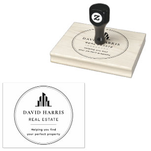 Modern Minimal Real Estate Agent Copper Luxury Rubber Stamp