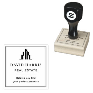 Modern Minimal Real Estate Agent Copper Luxury Rubber Stamp