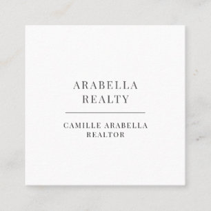 Modern Minimal Real Estate Company Square Business Card