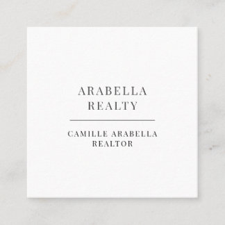 Modern Minimal Real Estate Company Square Business Card