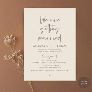 Modern Minimal Reception, "We are getting married" Invitation