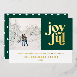 Modern minimal red Christmas Foil Holiday Card