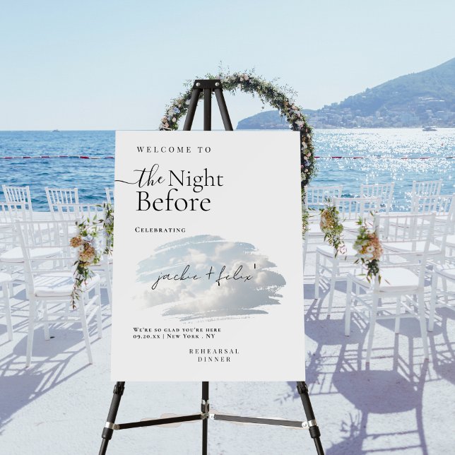 Modern Minimal Rehearsal Dinner Welcome White Foam Board (Creator Uploaded)