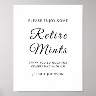 Modern Minimal Retirement Party Favor Sign 