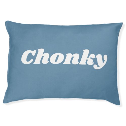 Modern Minimal Retro Font Blue Dog Cat Name Pet Bed