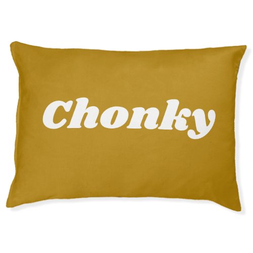 Modern Minimal Retro Font Golden Yellow Dog Name Pet Bed