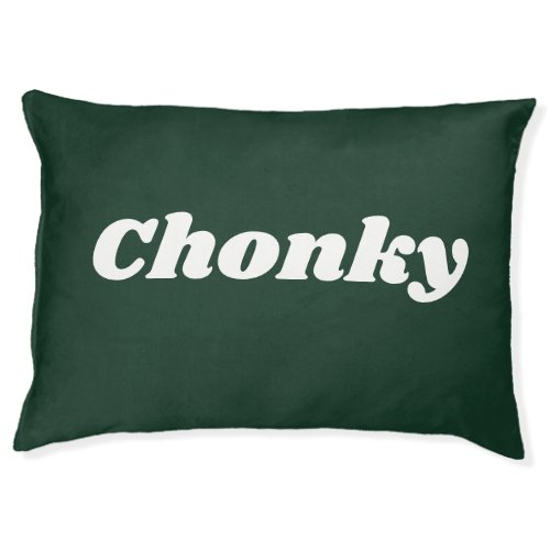 Modern Minimal Retro Font Hunter Green Dog Name Pet Bed