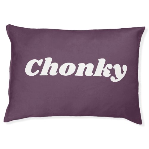 Modern Minimal Retro Font Purple Dog Cat Name Pet Bed