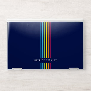 MODERN MINIMAL RETRO stripe bright rainbow colors HP Laptop Skin