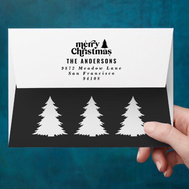 modern minimal retro typography christmas unique envelope (Hand)