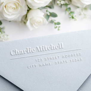 Modern minimal return address embosser